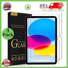(3 Pack) Glass Screen Protector for iPad 10th Generation (10.9 inch 2022 models) picture