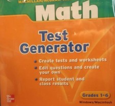 Macmillan McGraw-Hill Math: Test Generator Grade 1-6 PC MAC CD-ROM exams teach picture