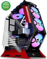 C570 ATX Mid Tower Gaming PC Case 2 Tempered Glass 5 PWM ARGB Fans picture