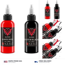 1oz Tattoo Ink - Black Red Tattoo Ink - Ink Set A Classic Combination of Blac... picture