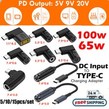 5/10/15 x Laptop Charger Converter TO USB Type C PD Power Charging Cable Adapter picture