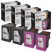 Reman Ink Replacement for HP 63XL HY (2 Blk, 2 Color, 4-Pk) picture
