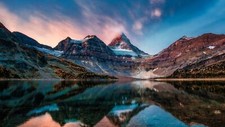 Landscape banff national park lake canada reflection Custom Gaming Mat Desk picture