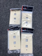 New Lot of 4 Cooper Ivory Mid Size Flush 110 Style 2-Port Wallplate 5520V-MSP picture