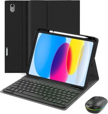 for ipad A16 Case with Keyboard and Mouse, Stand Folio Cover with Pencil Hold. picture