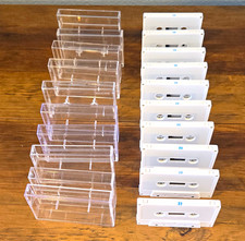 Lot of 10 White Blank Audio Cassette Tapes w/ Clear Standard Jewel Cases 20 Min. picture