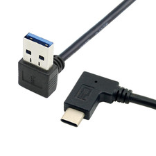 JSER 30Cm Reversible USB 3.1 USB-C Right Angled to 90 Degree down Angled a Male picture