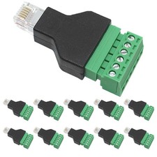 10PCS RJ12 Male Plug to 6 Pin Screw Terminal Connector,Ethernet RJ12 6P6C Audio picture