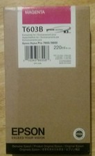 08-2025 NEW GENUINE EPSON T603B MAGENTA 220ml INK STYLUS 7800 9800 T603B00 picture
