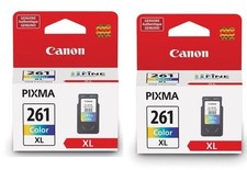 2 Genuine Original Factory Sealed OEM Canon 261XL Color Inkjet Cartridges picture