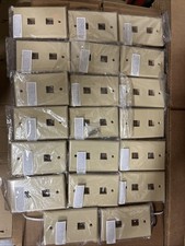 20 PCS 2 Port Keystone Wall Plate Cover Keystone Jack Wall Outlet 1 Gang Beige picture