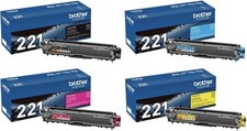 Genuine Brother TN221 Toner Set Black Cyan Magenta Yellow CMYK picture