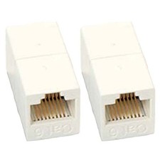 2x Cat6 RJ45 Network Ethernet Keystone Jack Coupler Connector Cable Joiner White picture