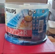 Philips 50 Discs Blank DVD+R  4.7GB Data 120min Video 16X Speed NEW picture