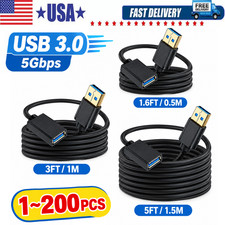 USB3.0 Extension Cable High Speed Extender Cord Adapter TypeA Male to Female Lot picture