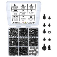 420pcs Computer Screws, Motherboard Standoffs Kit 0.138 inches x M3, Black picture