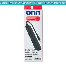 onn 7-in-1 USB C Hub 4K HDMI 100W PD Charging SD TF Card Reader Adapter NEW picture
