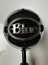 Blue Snowball USB Condenser Mic Chrome Vintage Original w Stand Cable Tested picture