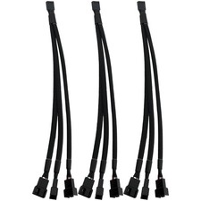 3PCS Black PC PWM 4 Pin Computer Cooling Fan Interface 1 in 3 Extension Cable... picture