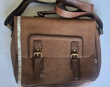 Aldo Brown Pebbled Faux leather Laptop Message Shoukder Bag- Adjustable Strap picture