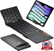 Teclado Bluetooth Plegable Con Panel Táctil, Inalámbrico De Tamaño Completo NEW picture