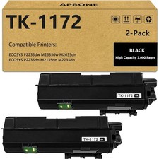 Effortless Replacement TK-1172 Black Toner - 2 Cartridges for Kyocera Printers picture