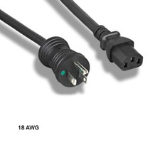 10x 3ft 18 AWG Hospital Grade Power Cable NEMA 5-15P to C13 10A/125V Blk picture