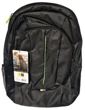 CASE LOGIC PREVAILER PREV-117 BLACK & GREEN BACKPACK CASUAL 17.3 LAPTOP TABLET picture