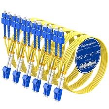 6 PCS 2M 7 Ft OS2 LC To SC Single Mode Fiber Patch Cable Duplex 9/125um LSZH picture