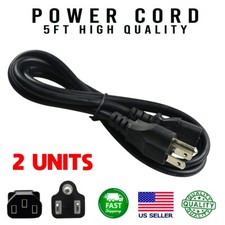 2 Pack High quality standard general purpose 5ft 125v power cord for electronics picture