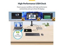SILVER - STARTECH TRIPLE-MONITOR USB4 DOCKING STATION 4K 60HZ HDMI OR picture