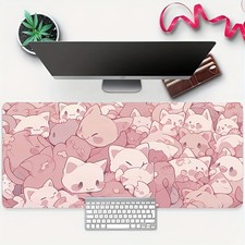 1pc Multiple Sizes Large Non-Slip Mouse Pad with Cute Sleeping Cats - Pastel P picture