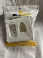 NEW Data Comm, #45-0021-WH, White, Recessed Cable Plate w/Recessed Power picture