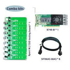 8749-8I PCI Express 3.0  x16 to 8 M.2  NVMe SSD test  kit combo picture