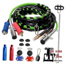12FT Semi Truck Air Lines Kit 3 In 1 Air Hoses Power Cord Set | No Leak, picture