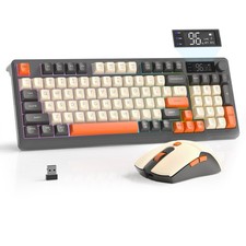FREEWOLF T96 Wireless Membrane Keyboard and Mouse Combo, PBT Keycaps,Silent Keys picture