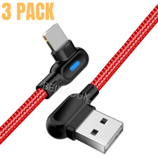 3 Pack 6Ft 90 Degree USB Data Cable For iPhone 11 XR 8 7 6 Charger Charging Cord picture