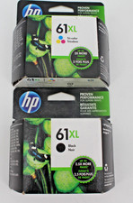 HP 61 XL Tri-Color Black Ink Cartridges Sealed Magenta Cyan Yellow Lot Of 2 picture