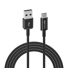 Amazon Basics USB-C to USB-A 2.0 Fast Charger Cable, 480Mbps 6 Feet, Black picture