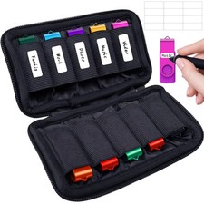 WesData Flash Drive Case, USB Holder, Storage Bag for 10 Slots, Black  picture
