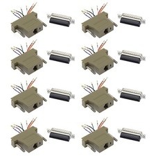 8x 25-Pin DB25 Male to RJ45 8P8C Network 28AWG Modular Converter Adapter Ivory picture