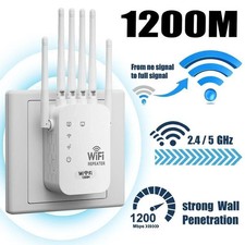 WiFi Extender 6-Antenna Strong Signal, 1200Mbps Dual Band (5GHz/2.4GHz) Booster picture