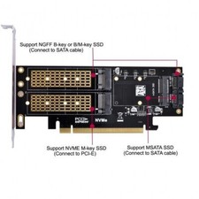 PCIE Card CY  PCI Express PCI-E Dual SATA to NGFF NVME MSATA M-Key B/M-key SSD picture