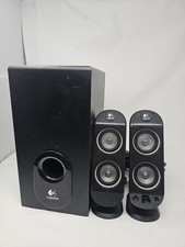 Logitech X-530 Speaker System Subwoofer + 2 Speakers Tested Works READ picture