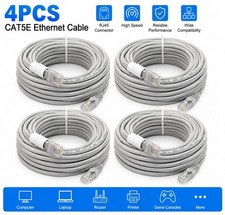 4x 60FT Cat5/6 Ethernet Cable RJ45 High Speed for PoE Cameras NVR Open Box picture