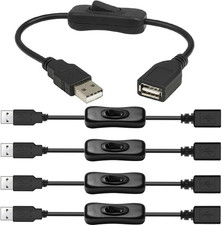 5Pcs USB Cable with Switch, Male to Female Extension Cord Inline picture