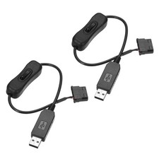 2Pcs USB to 4 Pin-molex Port PWM 12V Step-Up Fan Power Adapter Cable with Switch picture
