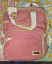  Pink and Gold Laptop Backpack  Padded Sleeve Built-In USB Pockets Galore  picture