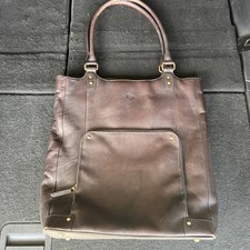 Solo Brown Leather Computer Business Shoulder Tote Bag. Laptop picture