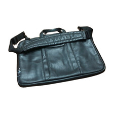Incase Black Genuine Leather Zip Top Carry On Padded Laptop Case HandBag picture